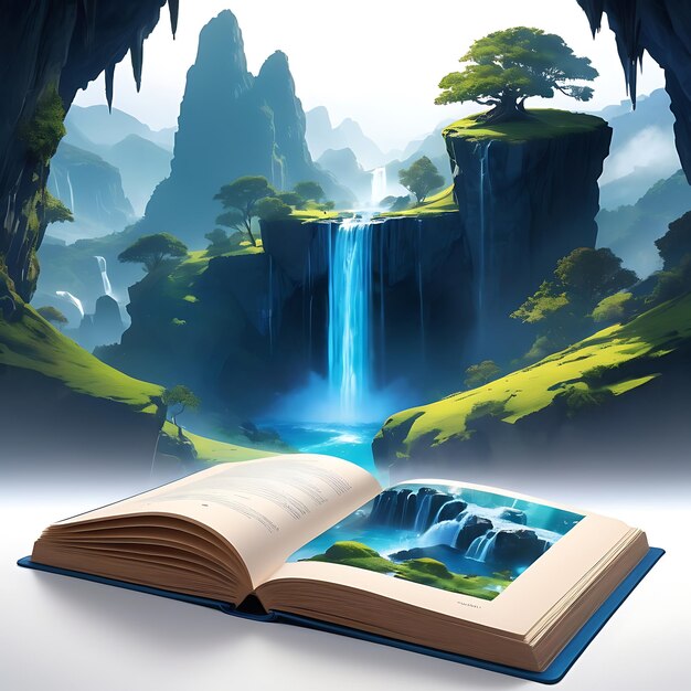 Open Book Concept for Fiction Storytelling and Fairytale Illustration