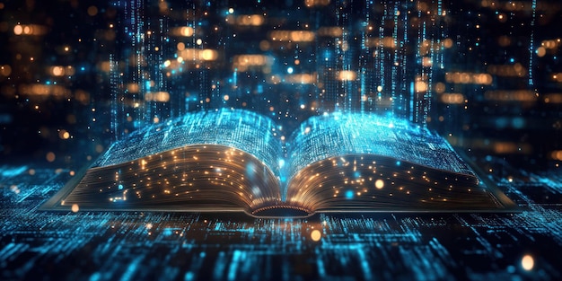 An Open Book Illuminated with Digital Data and Code