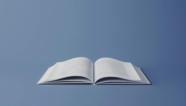 an open book is hanging on a blue sky background