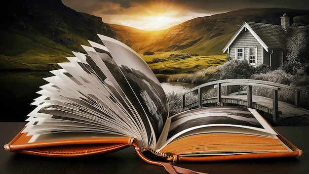 an open book with a book open to the pages of a book called quot the house quot