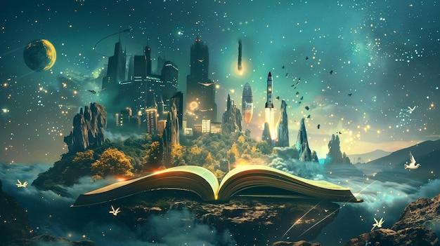 Open Book World Inside Imagination Fantasy Magic