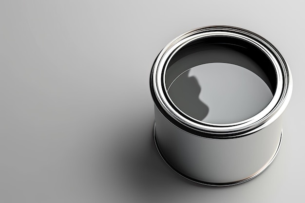 Open can of paint with Grey paint color concept