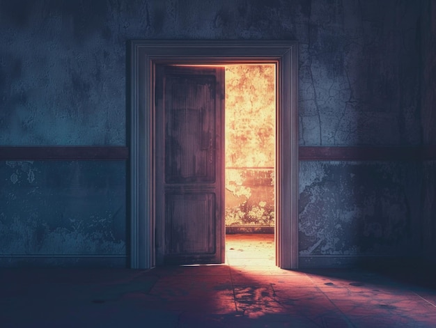 Open Door in Dark Room