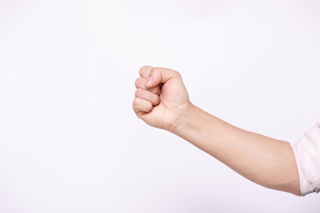 Open hand on white background