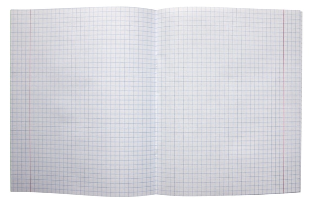 Open notebook with squared pages