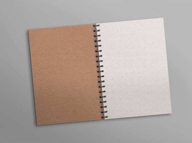 Open noteboook with white paper