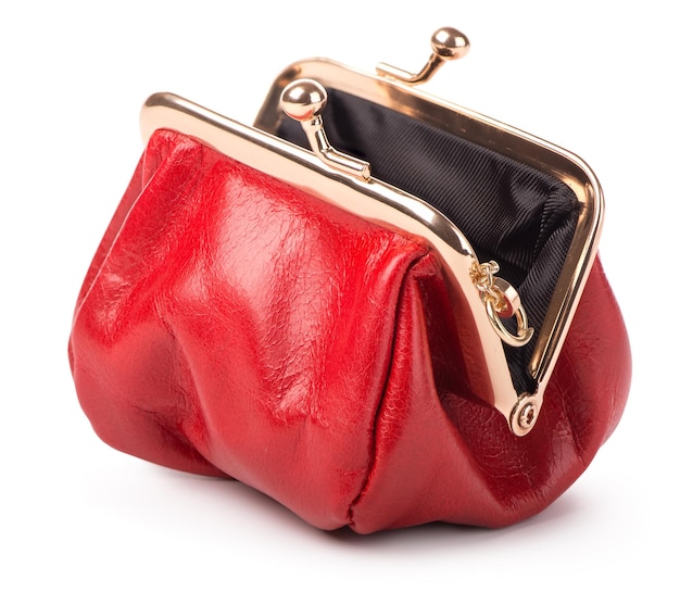 Open red purse