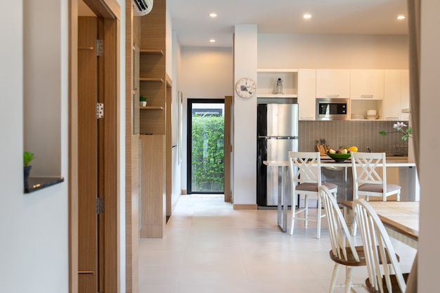 Open space dining room in luxury home