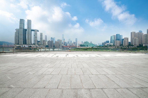 Open space square ground and urban skyline Chongqing China