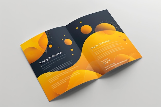 Opened bifold brochure pages professional mockup