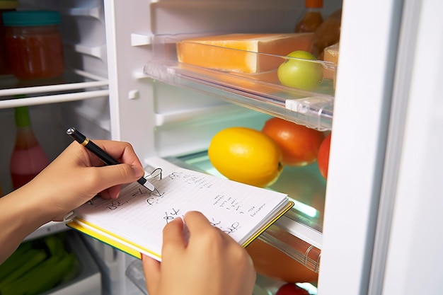 Opening fridge to make shopping list generate ai