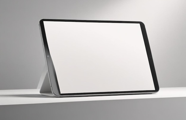 Photo ophisticated horizontal tablet mockup template spotlighting a vast untainted white digital screen