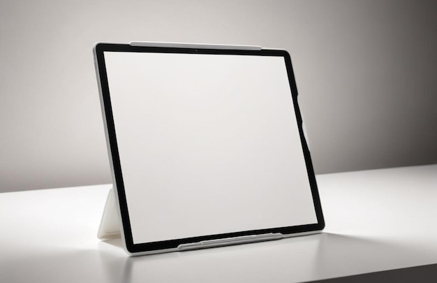 Photo ophisticated horizontal tablet mockup template spotlighting a vast untainted white digital screen