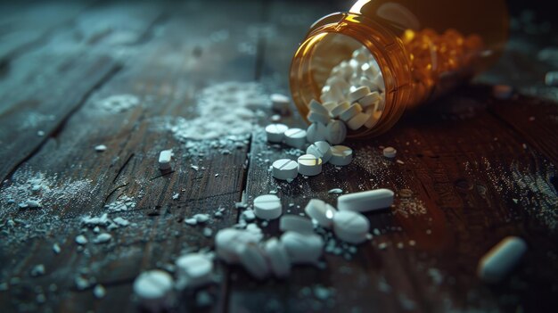 Photo opioids and drugs contribute to increase in overdose deaths ai generated image