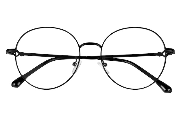 optical glasses in black frame isolated