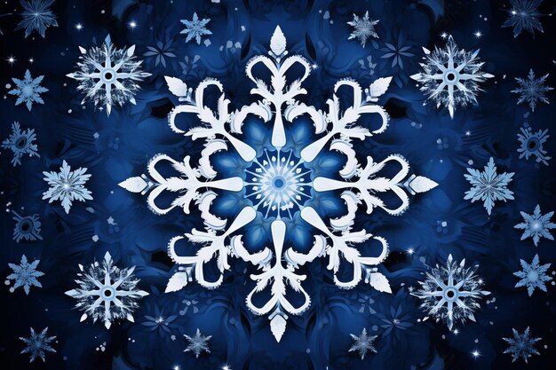 Opulent Blue Snowflake Background Beautiful snowflake background snowflake shape decoration