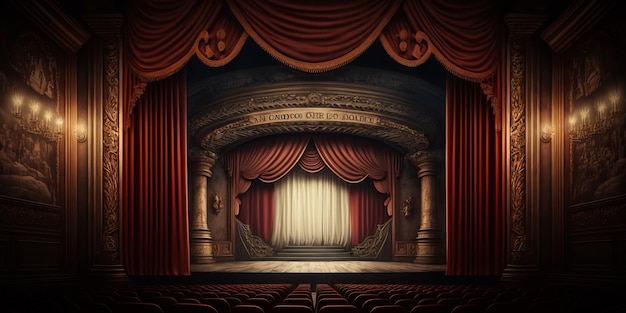 Opulent Theater Stage AI generative