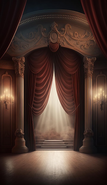 Opulent Theater Stage AI generative