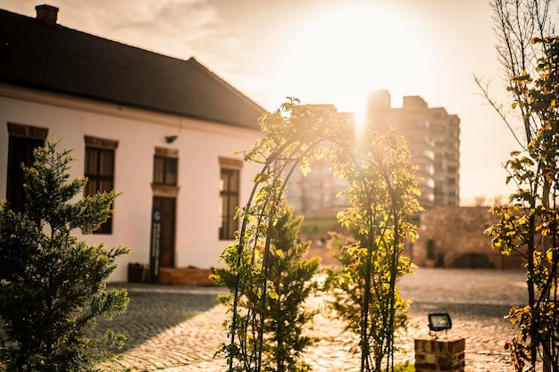 Oradea Romania with Fortress also known as Nagyvarad and in the backround Catedrala Episcopala invierea Domnului Western Transylvania in Romania