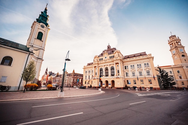 Oradea Romania with Union Square Piata Unirii The Capital of Art Nouveau Western Transylvania in Romania Historical cultural city in europe