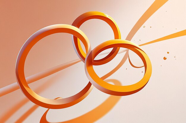 Photo an orange 3d abstract shape that resembles two intertwined rings floating in the air