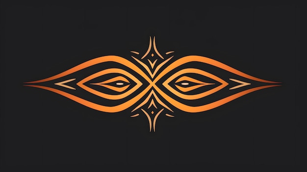 Photo orange abstract tribal pattern on black background