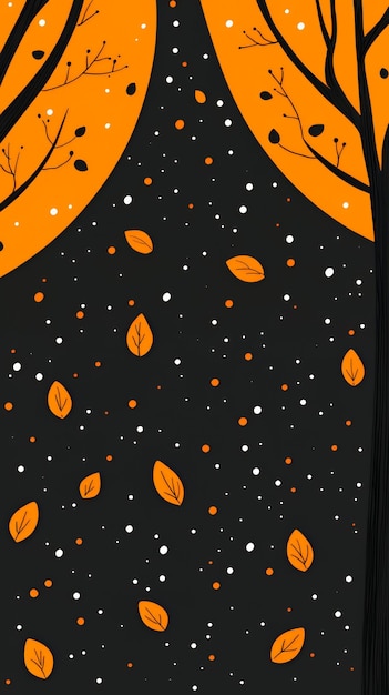 Photo orange autumn leaves falling on black background