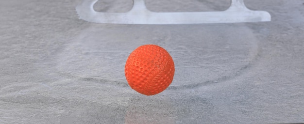 orange ball for bandy on ice	
