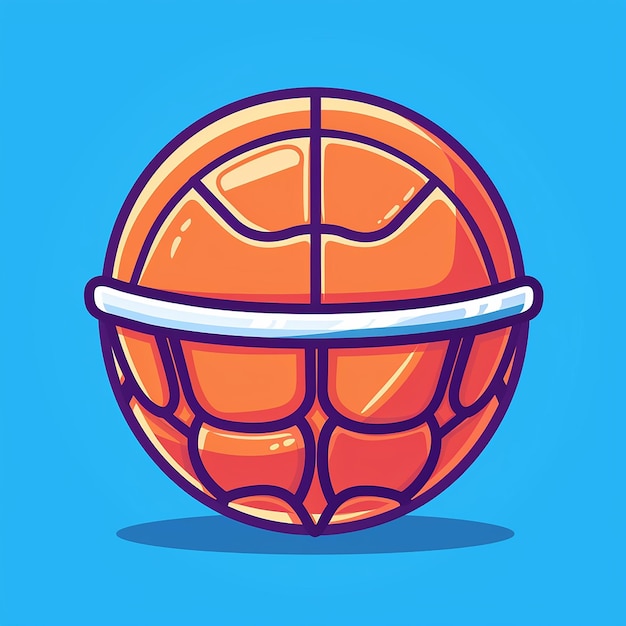 Photo an orange basketball with a white strap around it