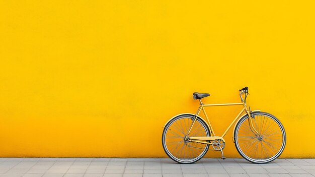 Photo orange bicycle on the street