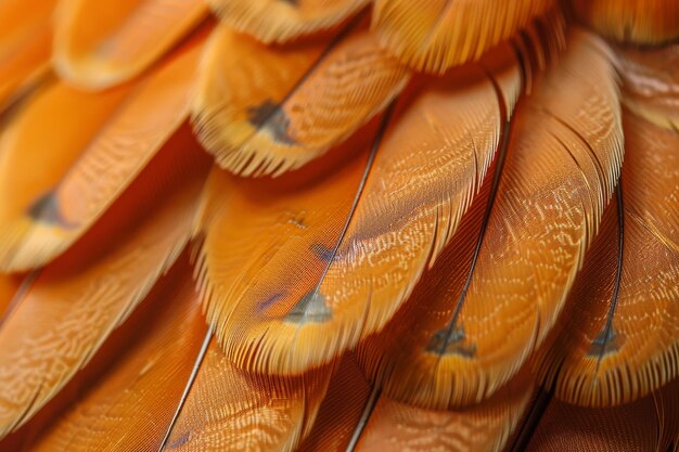 Photo orange bird feathers close up