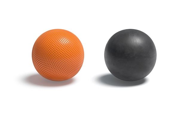 Orange and black rubber basketball ball mockup. Ttextured geometric shape for sport mock up.