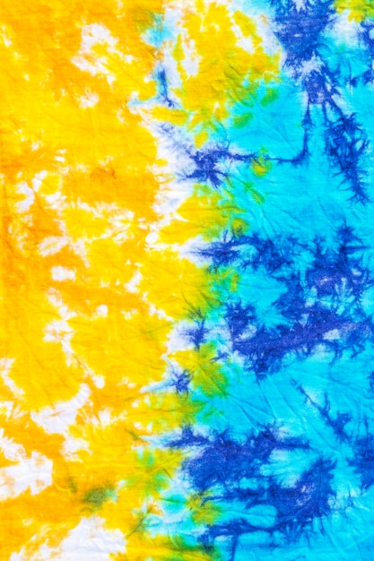 Orange and blue on fabric background