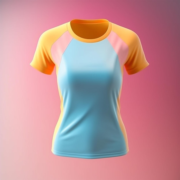 Orange and Blue Women's Tshirt isolated mockup