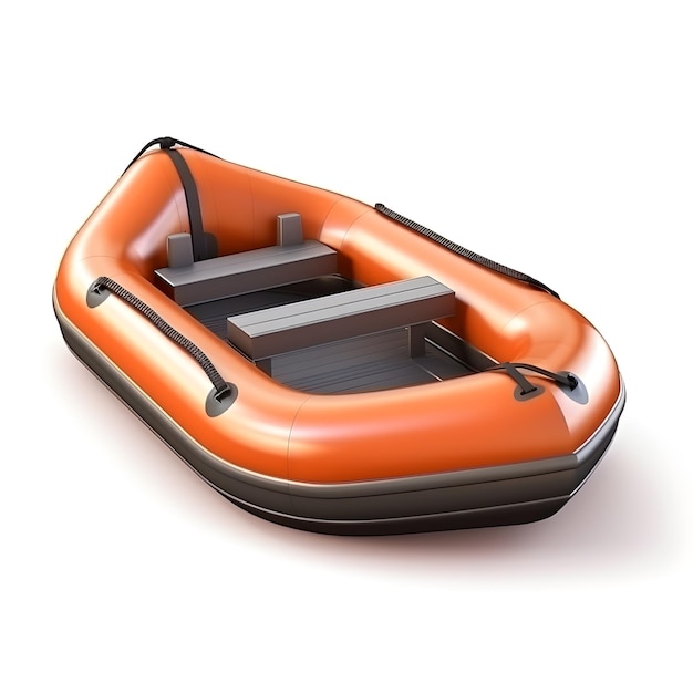 An orange boat with the word boat on it