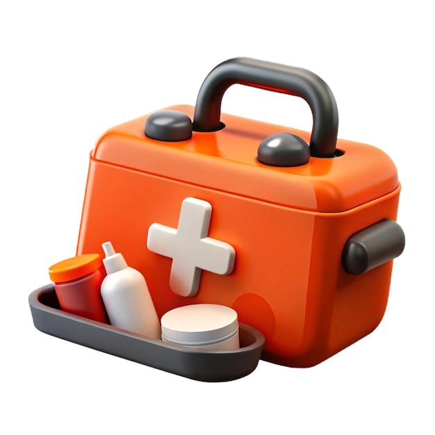 an orange box with a handle that says quot medical care quot