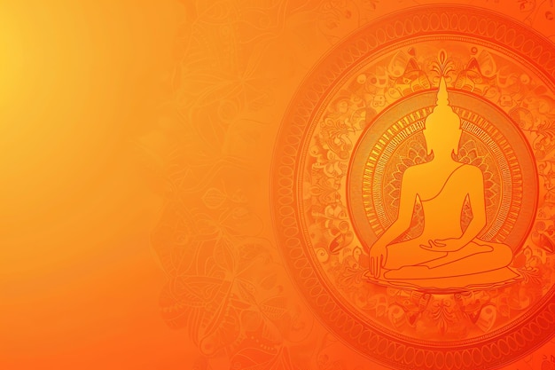 orange buddhism Mandala illustration background