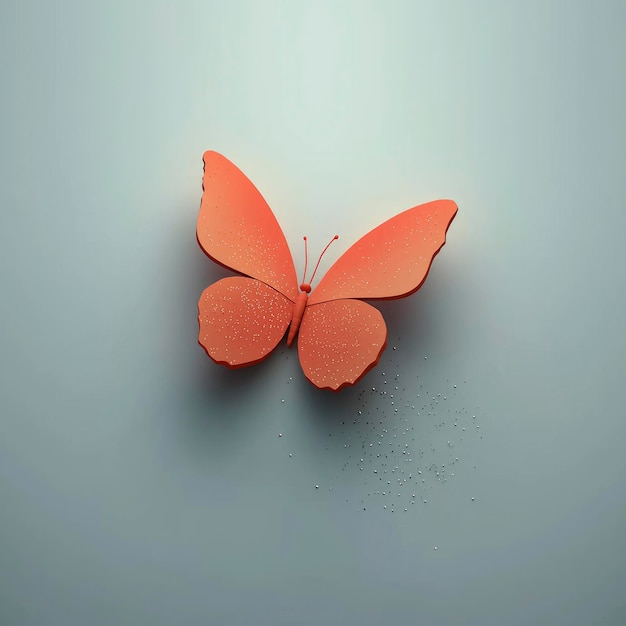 Orange Butterfly on a Light Background