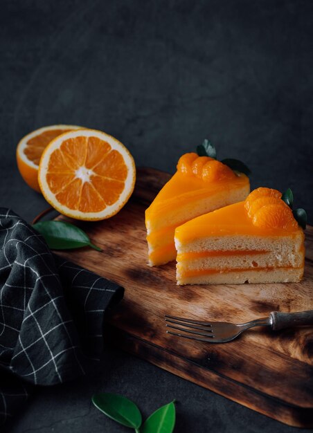 Orange Cake on the table