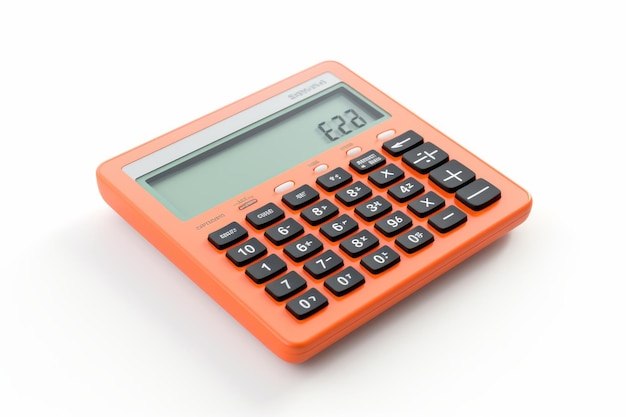 Orange Calculator on White Background On a White or Clear Surface PNG Transparent Background