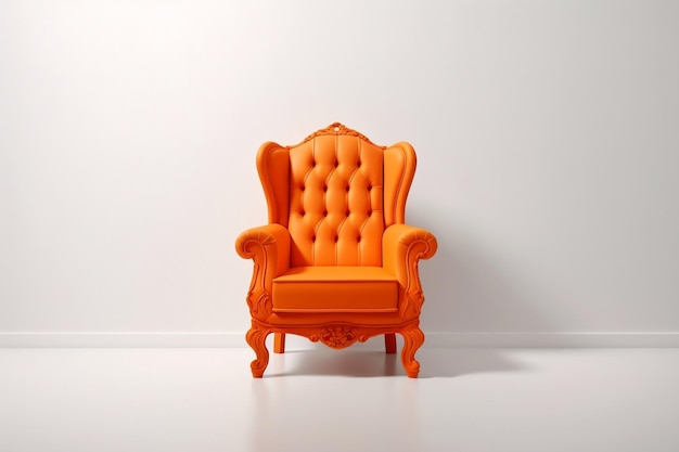 Orange Chair on Transparent Background AI