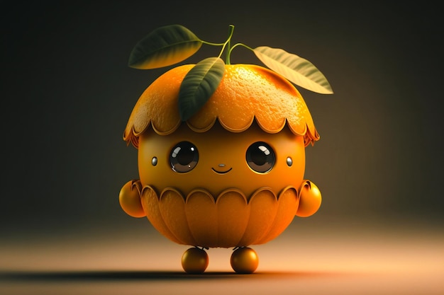 Orange character with a funny expression