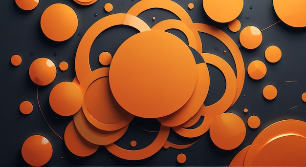 orange circles with orange circles on a black background