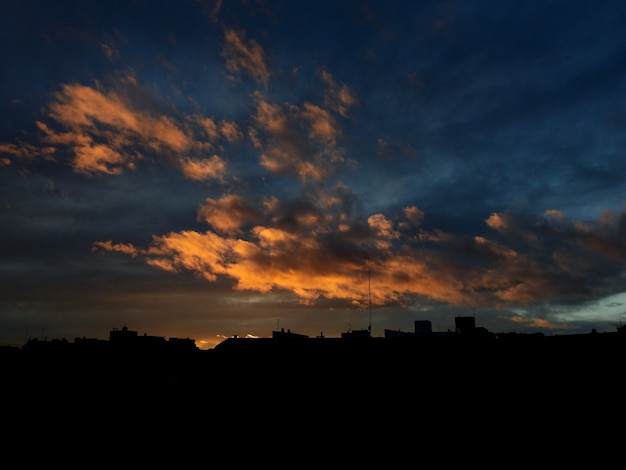 Orange clouds at nightfall