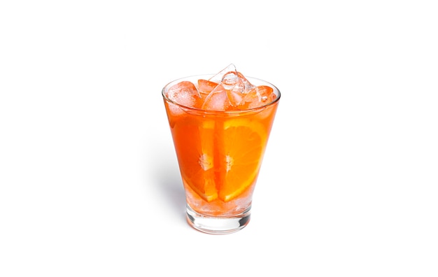 Orange cocktail isolated on a white background