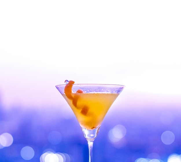 Orange cocktail at a rooftop