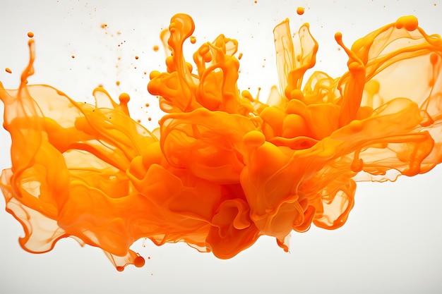 Orange color explosion splash with transparernt