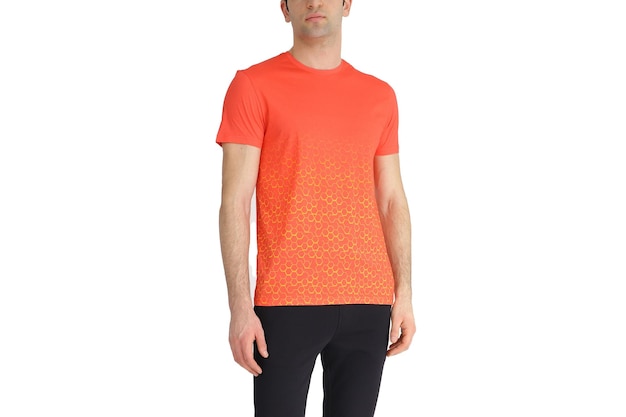 Orange color men's tshirts Design templateCopy space