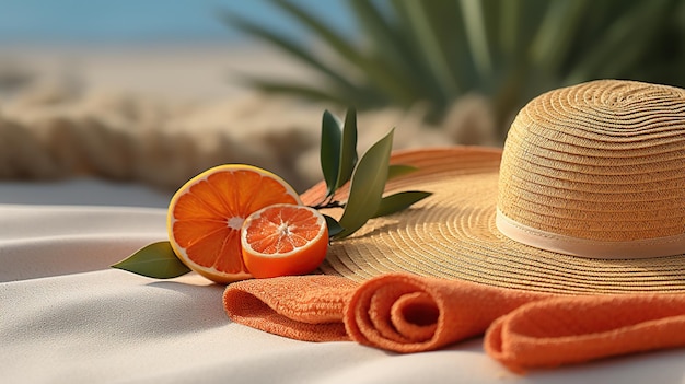 Orange drink beach background