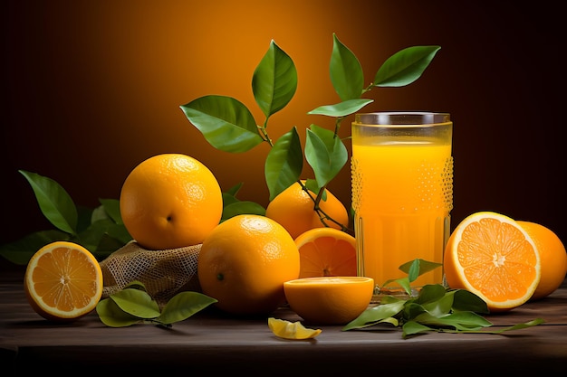 Orange drink with lemon slice